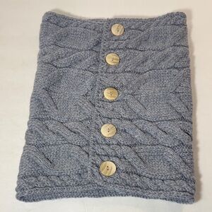 Aran Woolen Mills Celtic Merino Wool Snood with Buttons